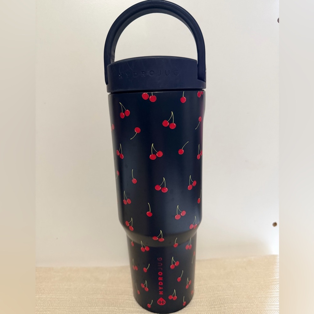 HydroJug Dark Blue Tumbler with Cherry Design